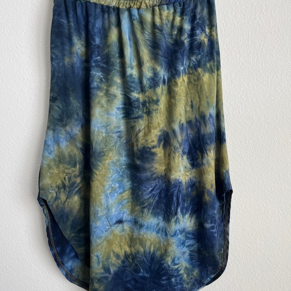 Cozy Casual Blue Green Tie Dye Midi Skirt Medium - Picture 6 of 6